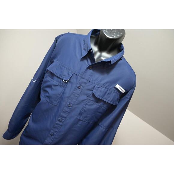 Habit Vented Fishing Shirt Blue Long Sleeve Camping Outdoors Mens Size XL - Picture 4 of 10